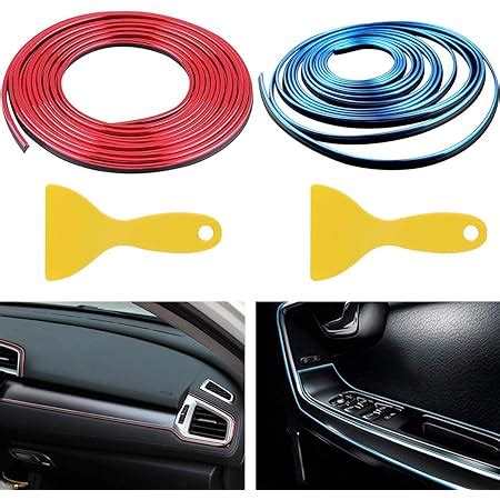 Liuer 2PCS Auto Zierleiste Chrom Zierleisten Trim Flexible Streifen