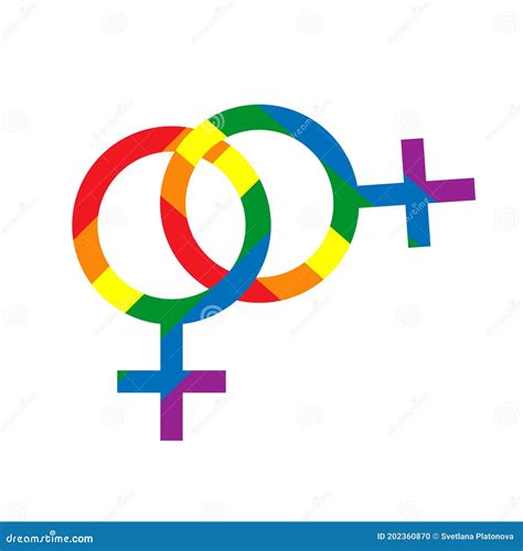 Colored Rainbow Lesbian Symbol On A White Background Stock Vector Illustration Of Creative