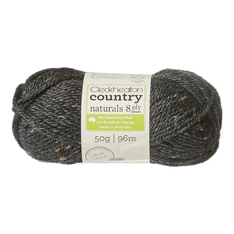 Cleckheaton Country Naturals 8 Ply 50 G 1838 Black