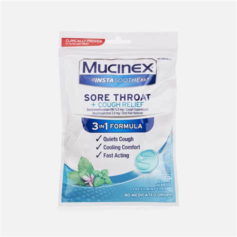 FSA Eligible Mucinex InstaSoothe Sore Throat + Cough Relief - Alpine