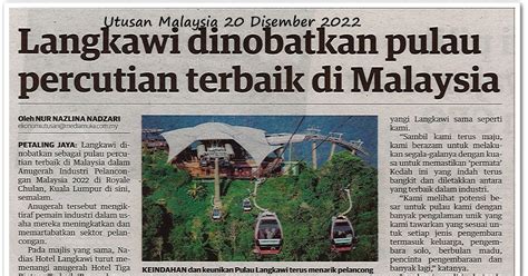 Langkawi dinobatkan pulau percutian terbaik di Malaysia - Keratan ...
