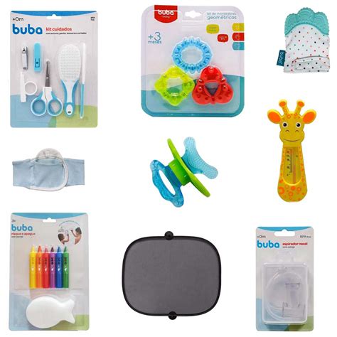 Kit Higiene Bebe Buba - Kit Cuidados E Higiene Bebê 9 itens Menino Buba Baby - Papelaria Barão