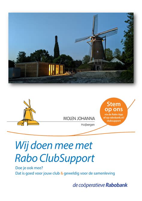 Rabo Clubsupport 2022 Stemmen Vanaf 5 September Molen Johanna