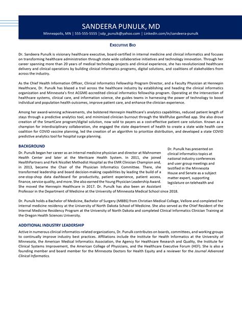 Best Executive Bio Examples For 2025