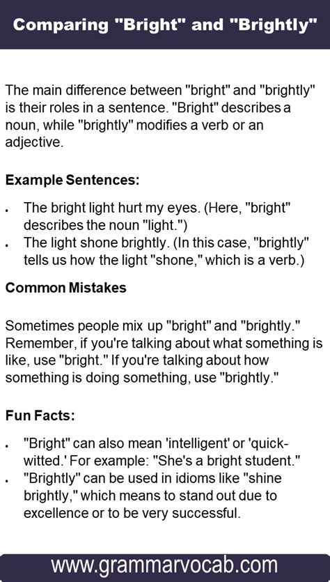 bright  brightly lets brighten   english skills grammarvocab