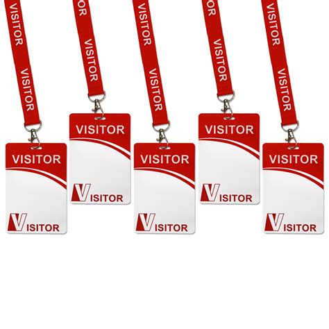 Amazon.com : Visitor ID Badge Card with Lanyard Clip - Reusable