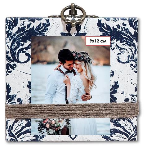 Фоторамка деревянная 9х12 см синяя "Дамаск" - купить за 1490 руб в ...