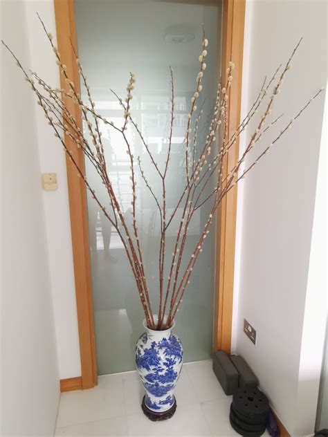 Ming Vase With Pussy Willow Branches Furniture Home Living Home Decor Vases Decorative