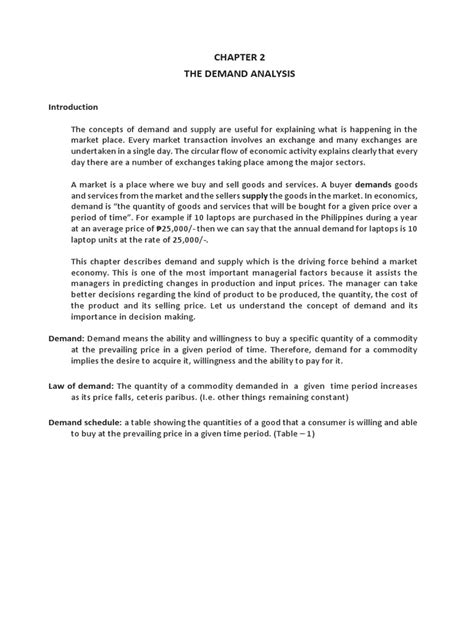 Chapter 2-The Demand Analysis | PDF | Demand | Price Elasticity Of Demand