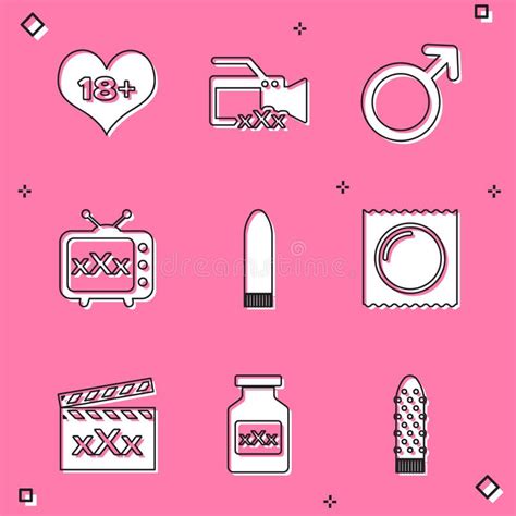 Set Plus Content Heart Video Camera With Sex Male Gender Symbol Tv Old Television