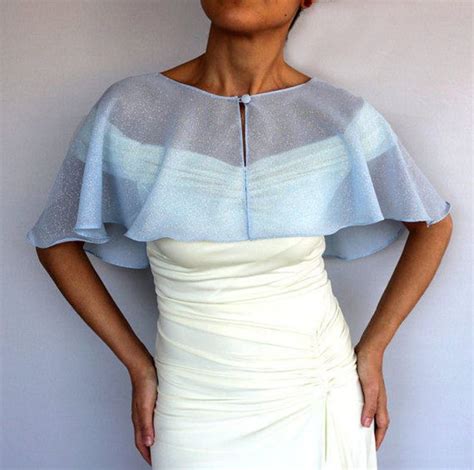 White Wedding Capelet Bridal Cape Shrug Shimmery Greek Chiffon