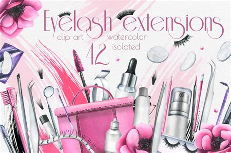 Eyelash Extensions Watercolor Clipart Graphic by Natasha Chu · Creative ...