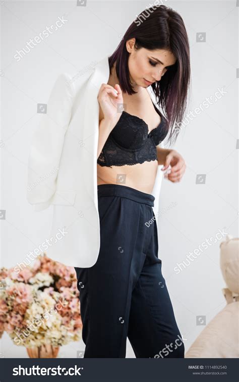 Beautiful Brunette Girl Sexy Business Suit Stock Photo 1114892540 Shutterstock