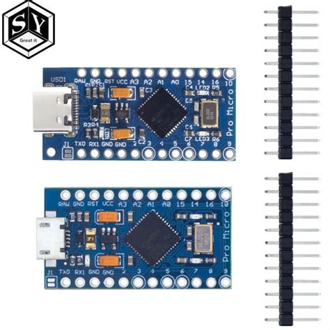 Pro Micro ATmega32U4 5V 16MHz Arduino TYPE C 용 ATmega328 교체 Leonardo