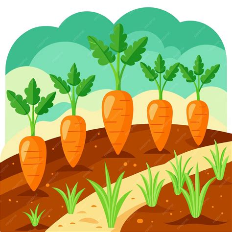 Carrots in the Garden vector illustration | Premium AI-generated vector