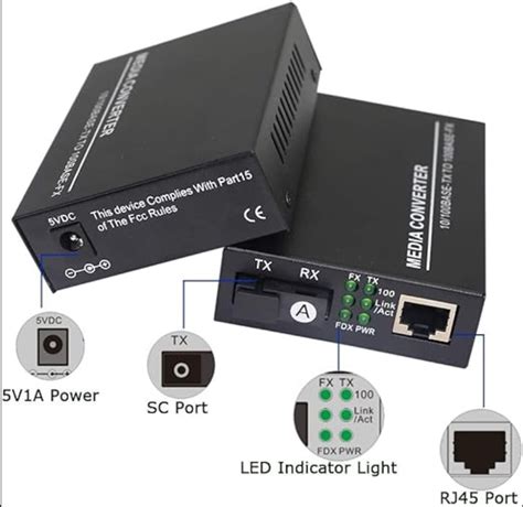 Fast Ethernet To Fiber Media Converter Single Mode 10100base Tx To