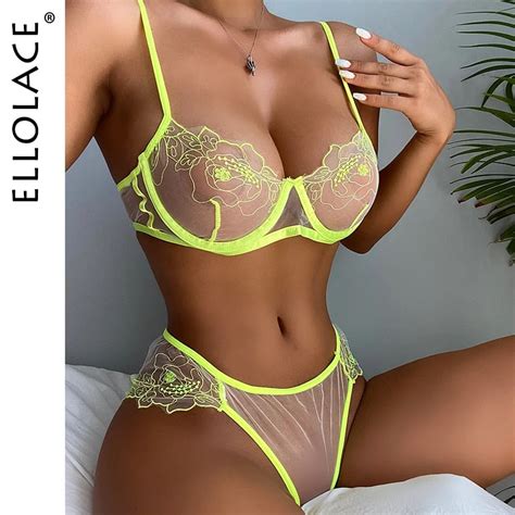 Ellolace Sensual Lingerie Woman Lace Erotic Costumes Transparent Hot Sexy Underwear Porn Outfit