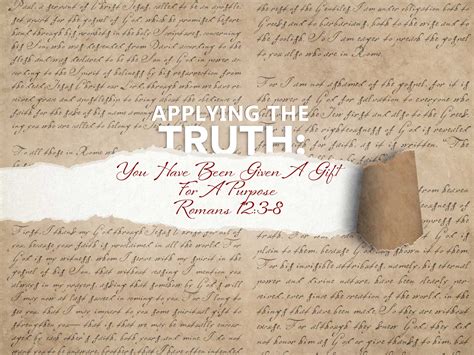 Romans 123 8 You Have Been Given A T For A Purpose Living Hope
