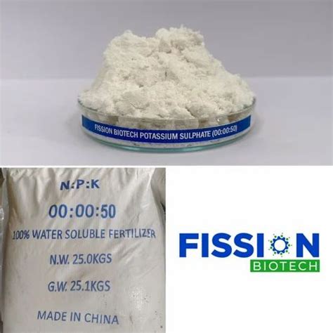 White Potassium Sulphate Npk 00 00 50 HDPE Bag Packaging Size 25 Kg