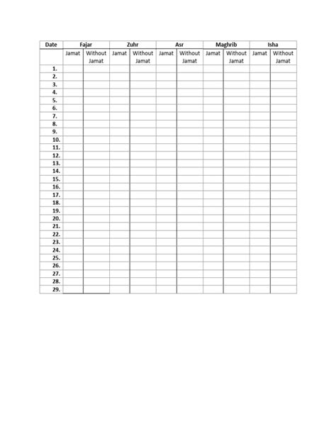 Prayer Table Pdf