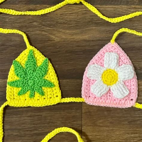 Crochet Bikini Top Inspired By Dua Lipa Flower Bikini Top Etsy