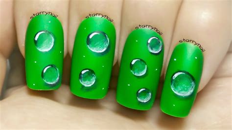 Water Droplets Freehand Nail Art Tutorial Youtube