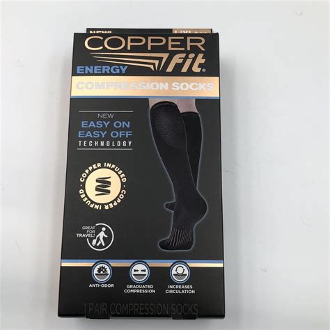 Copper Fit Unisex Easy On Easy Off Compression Socks Largex Large New 48 Ebay