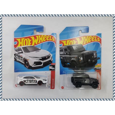 Hot Wheels Car With Card Honda Civic Type R Land Rover Defender Shopee Malaysia