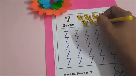 How To Write The Number 7 || Preschool Learning || Trace & write number