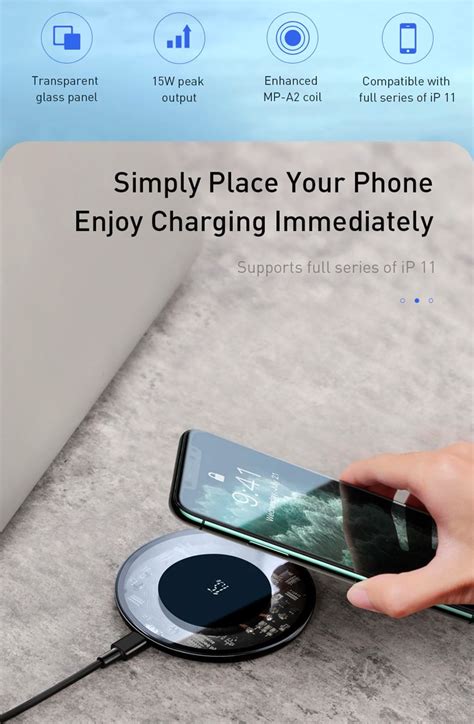 Зарядка Baseus Simple Wireless Charger 15W купить в Минске