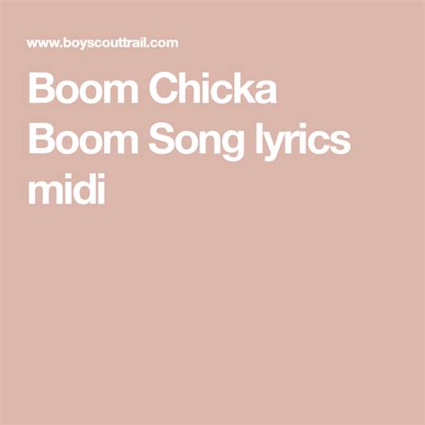 Chicka boom chicka boom boom boom lyrics - memorytrixy