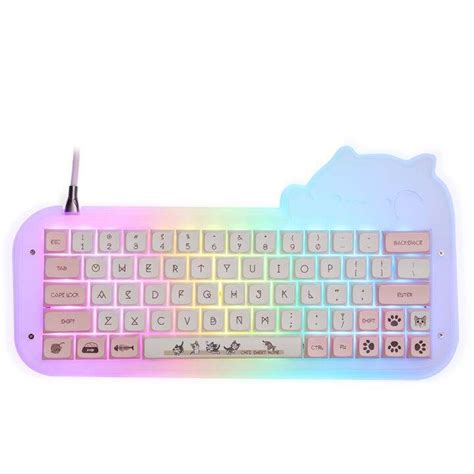 Mini Cat 64 Kit 60 Mechanical Keyboard Kits Hot Swappable Acrylic RGB Wired Mechanical Keyboard