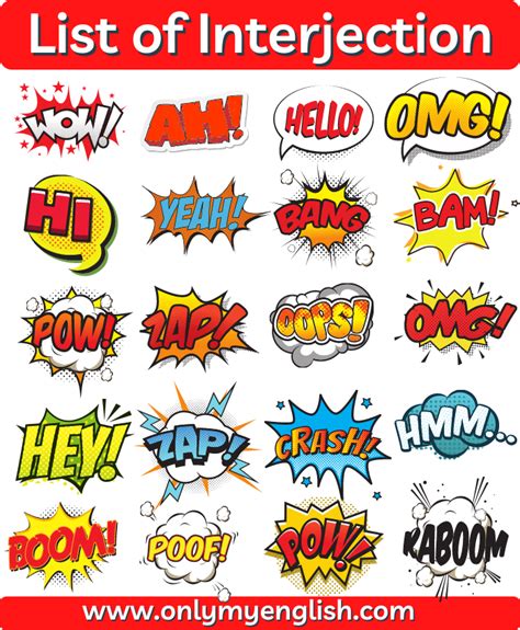 complete list  interjections learn english grammar  sentences