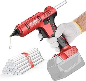 Amazon W Hot Glue Gun For Milwaukee V Battery Wireless Battery Powered Cordless Glue