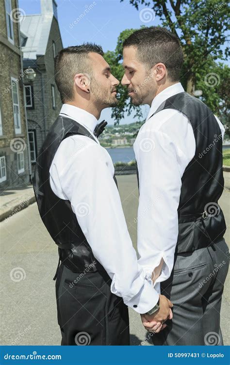 Ritratto Di Una Coppia Maschio Gay Amorosa Sul Loro Immagine Stock Immagine Di Sposato Canada