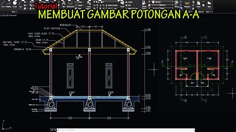 Tutorial Cara Cepat Membuat Gambar Potongan A A Di Autocadpart 1 Youtube