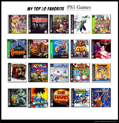 Top 20 Ps1 Games By Gameradammegamanx On Deviantart