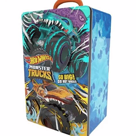 Maleta Porta Carrinhos Monster Trucks Hot Wheels Fun F Tima Crian A