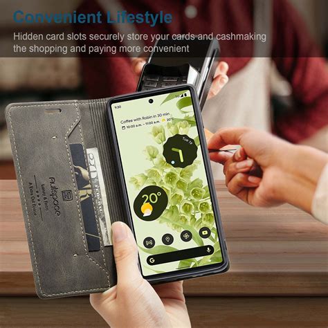 Autspace Кожаный чехол для Google Pixel 6(Гугл Пиксель 6) книжка ...