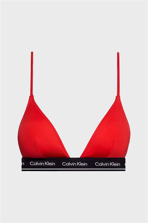 Calvin Klein Logolu Ayarlanabilir Omuz Askılı Üçgen KW KW XNE Bayan Bikini Üstü KW KW