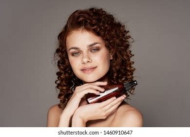 Cheerful Beautiful Woman Curly Hair Naked Stock Photo Edit Now