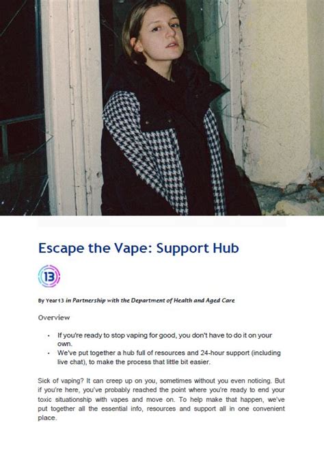 Escape The Vape Support Hub Article Youth Vaping Australian