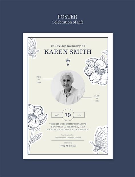 Free Psd Celebration Of Life Template Design