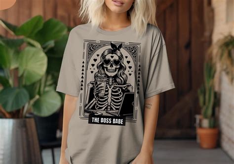 Boss Babe Png Tarot Card Skeleton Sublimation Design Girl Boss Gift Witchy Vibes T Shirt
