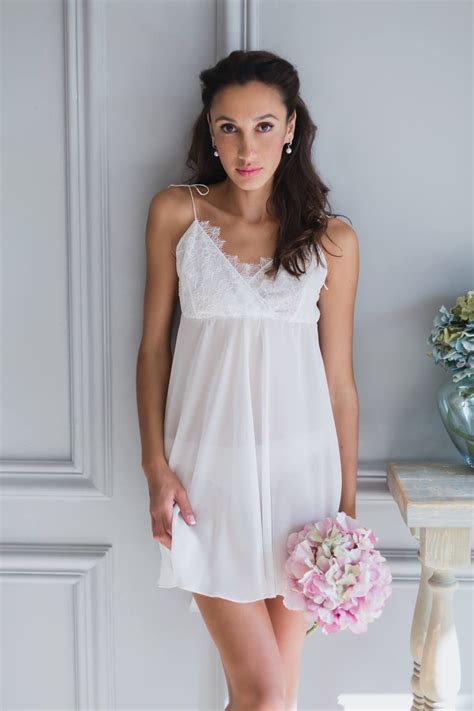 Silk Nightgown Sexy Lingerie Sheer Camisole Honeymoon Lingerie Chiffon Slip Silk