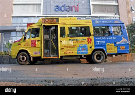 Mumbai India Nd Feb A Public Transport Bus Seen Along The