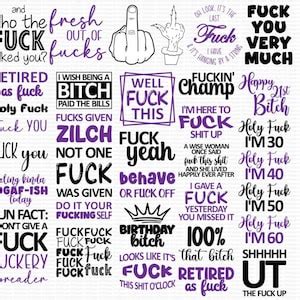 Fuck SVG Bundle Fuck PNG Adult Designs For Cricut Silhouette