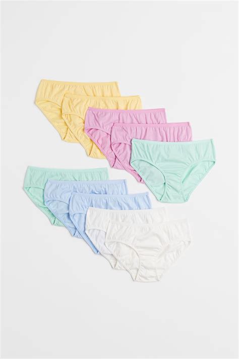 10er-Pack Slips - Normale Bundhöhe - Light green/Pink - Kids | H&M DE