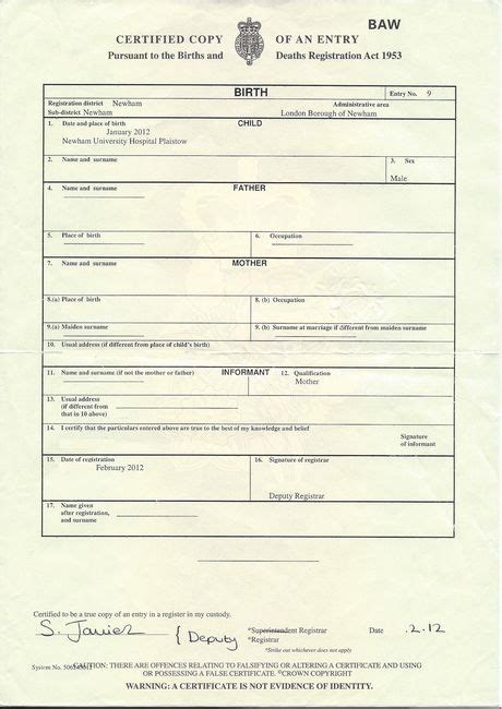 Birth Certificate Template Uk 6 Templates Example Templates