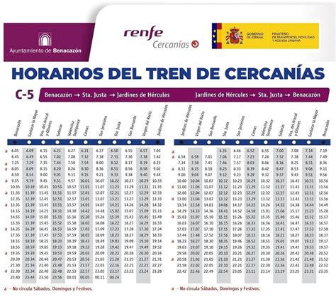 NUEVOS HORARIOS DE LA LÍNEA C5 DEL TREN DE CERCANÍAS VÁLIDOS DESDE LA